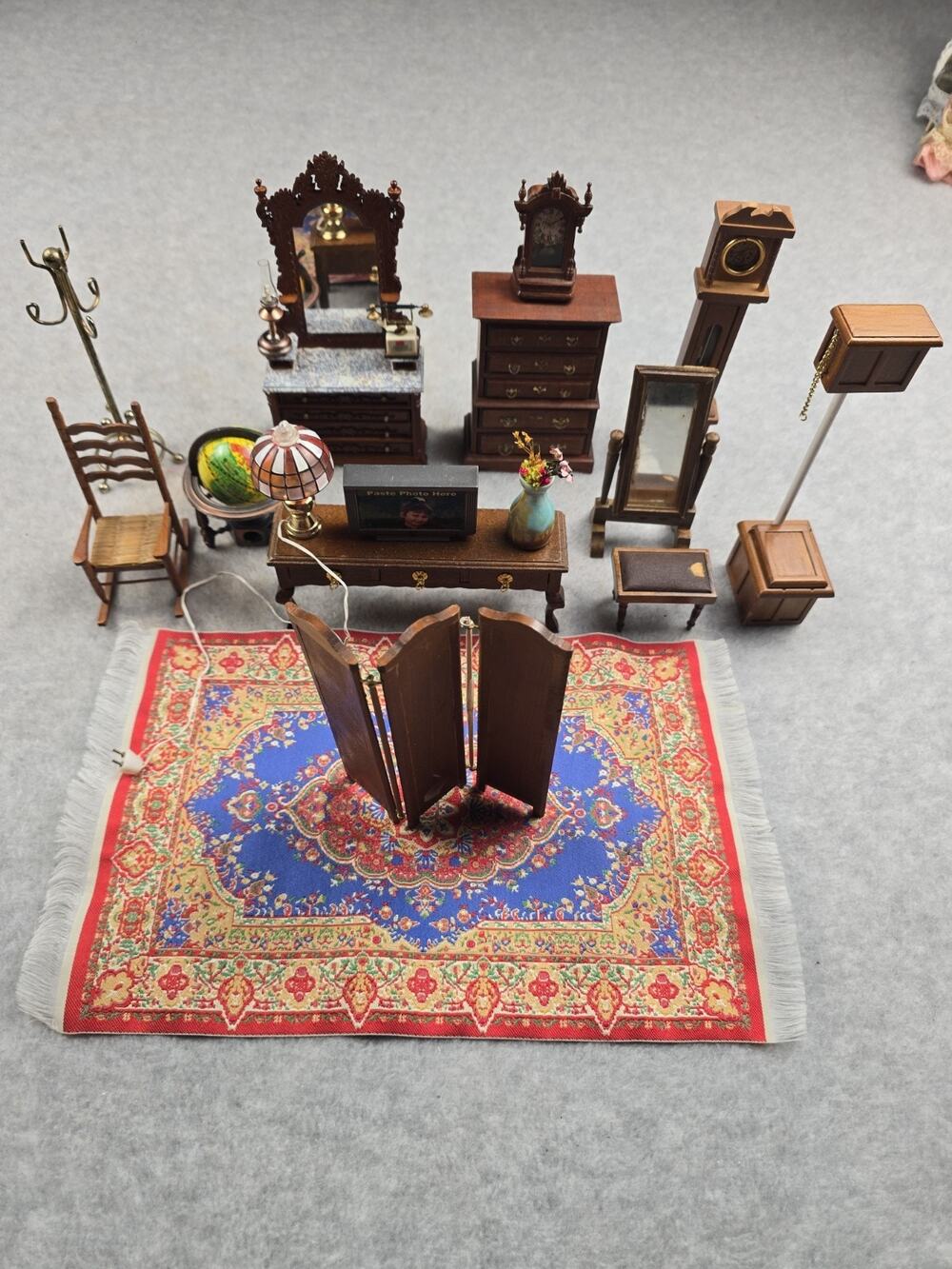 Vintage Dollhouse Miniature Wooden Furniture Lot 1:12 Grandfather Clock AS IS
